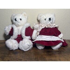 Rare 80/90s Vintage Oriental Trading Christmas Bears Plush Poseable Collectible